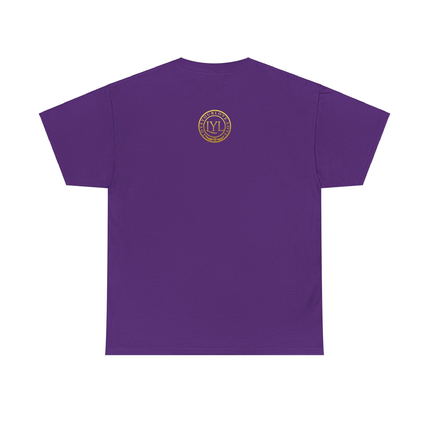 Love Your Love Classic Purple Gold Letter Tee