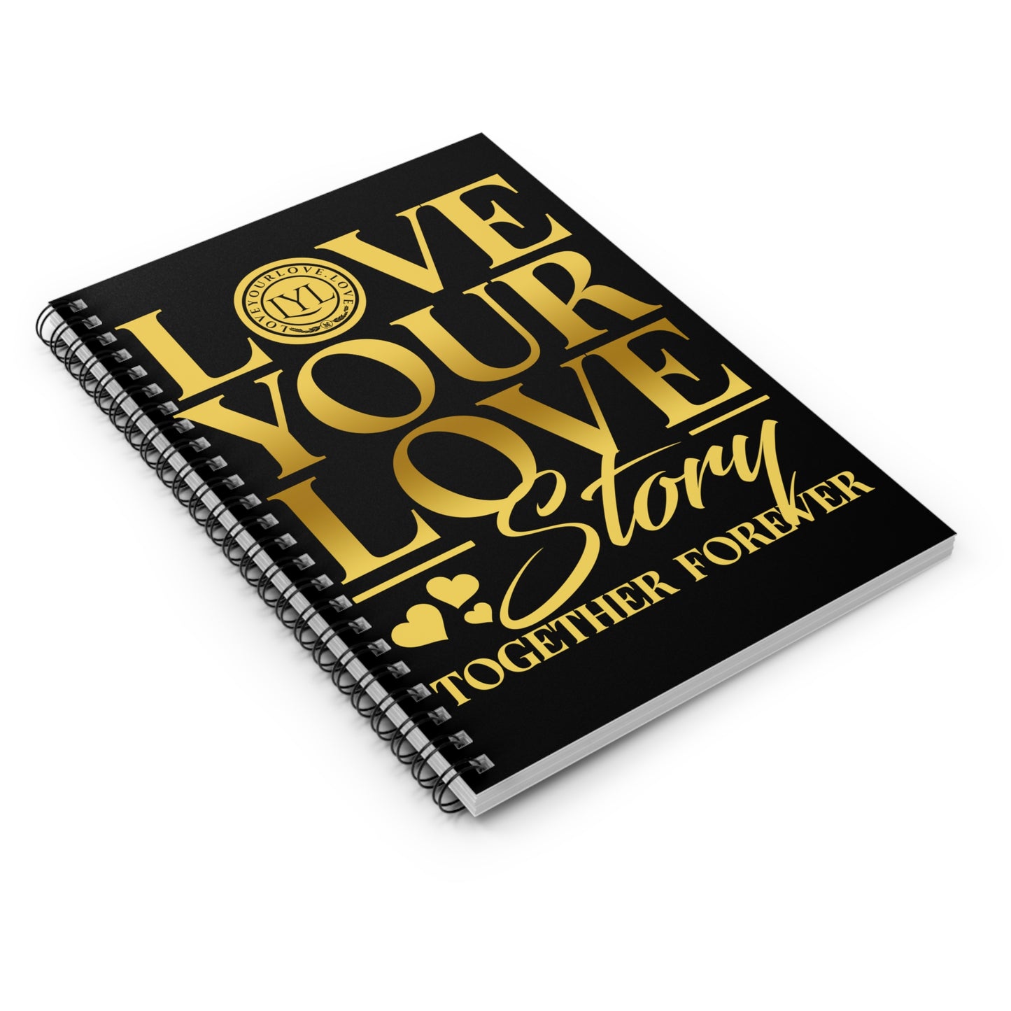 Love Your Love Story Classic Gold Letter Black Journal