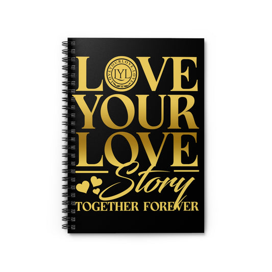 Love Your Love Story Classic Gold Letter Black Journal