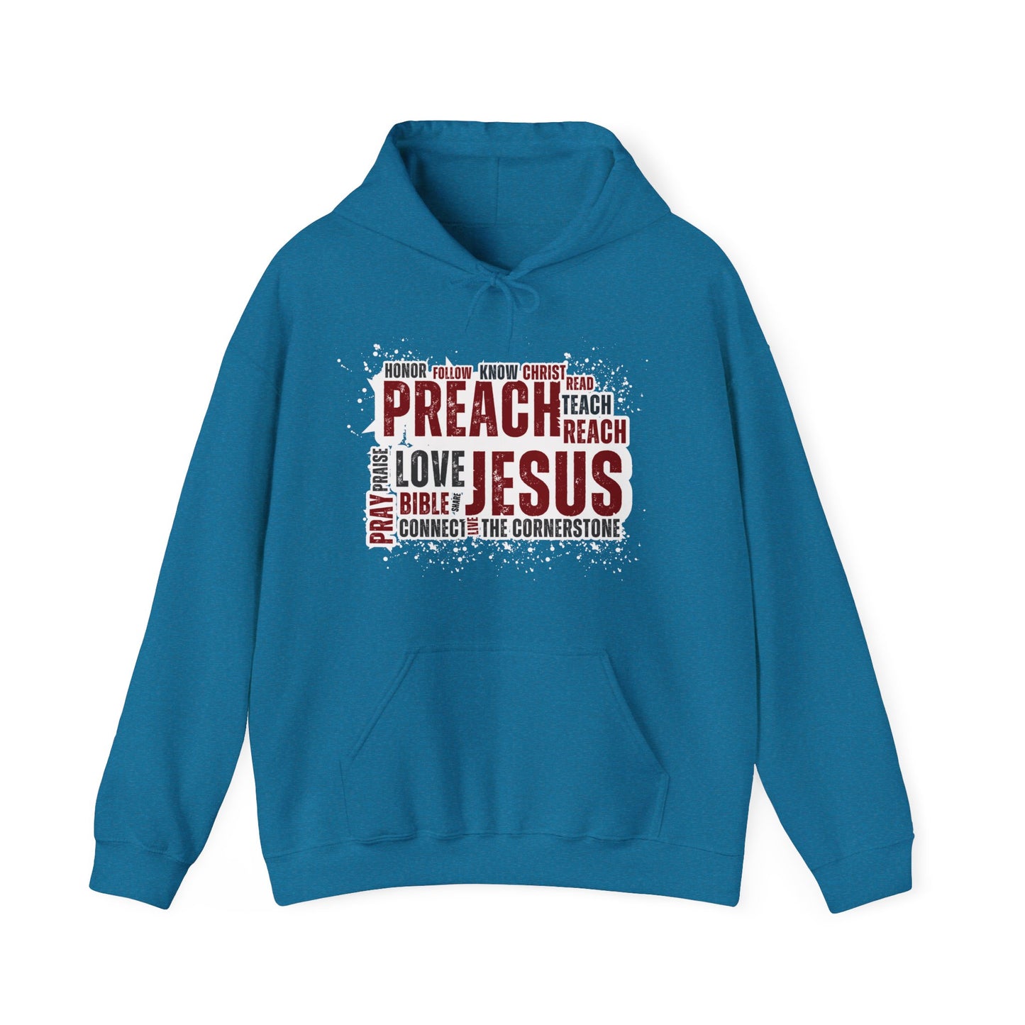 Preach Jesus, Preach Love Blue+ Hoodie