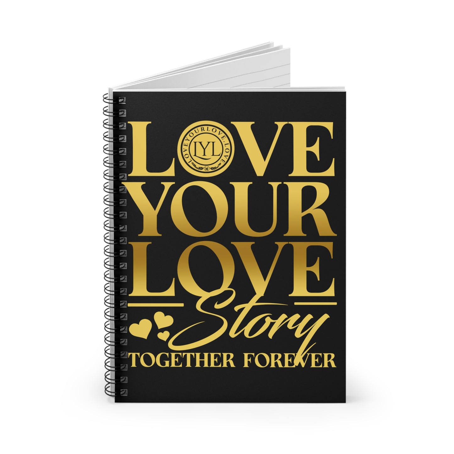 Love Your Love Story Classic Gold Letter Black Journal