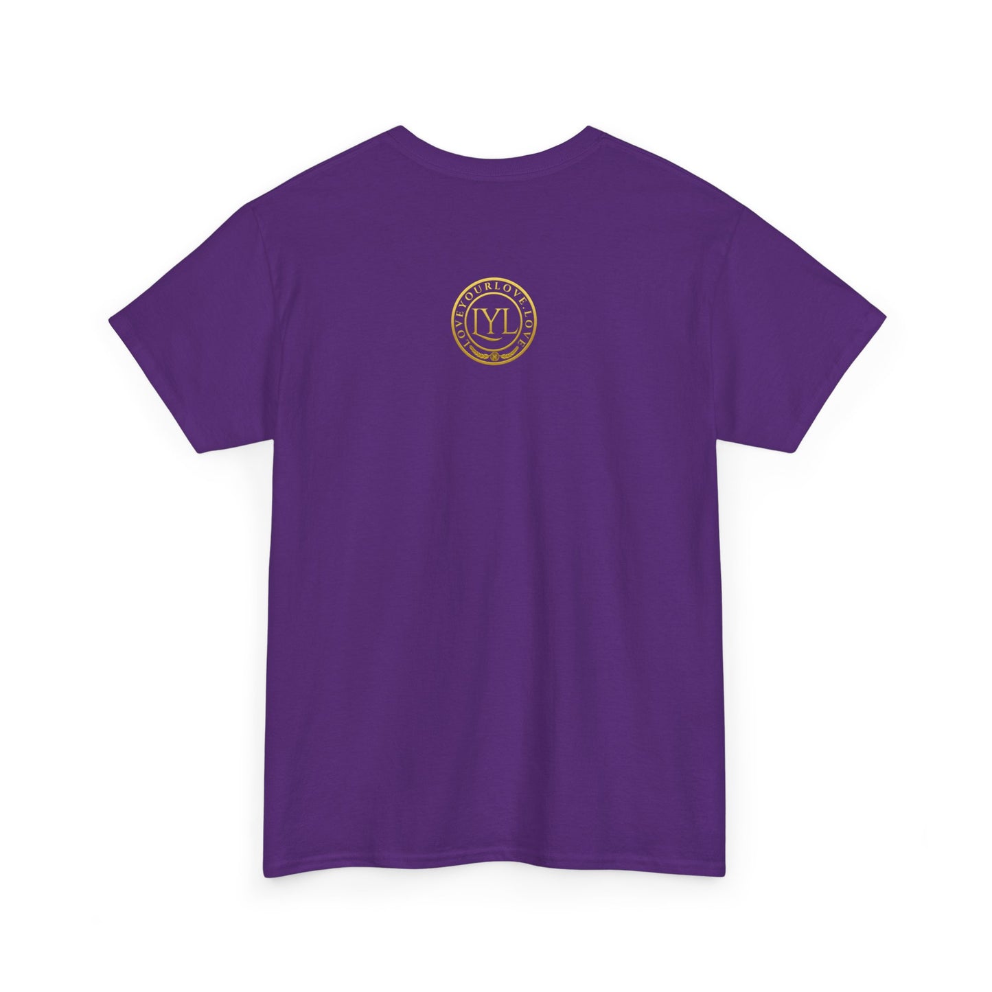 Love Your Love Classic Purple Gold Letter Tee
