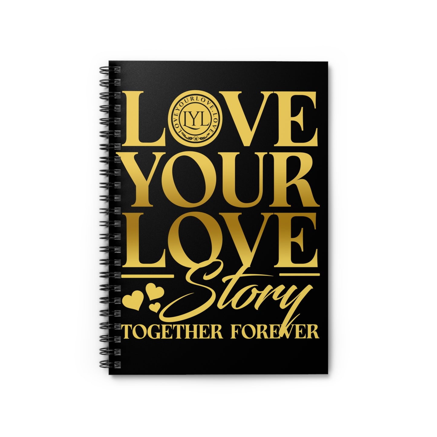 Love Your Love Story Classic Gold Letter Black Journal