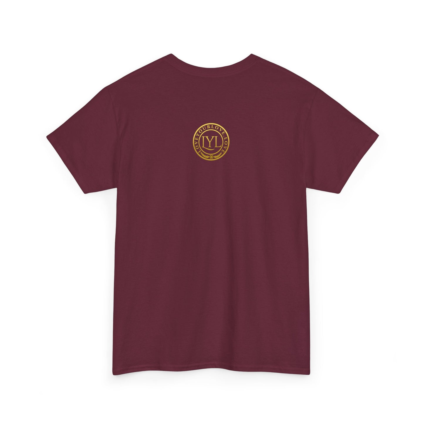 Love Your Love Story Classic Gold Letter Maroon Tee
