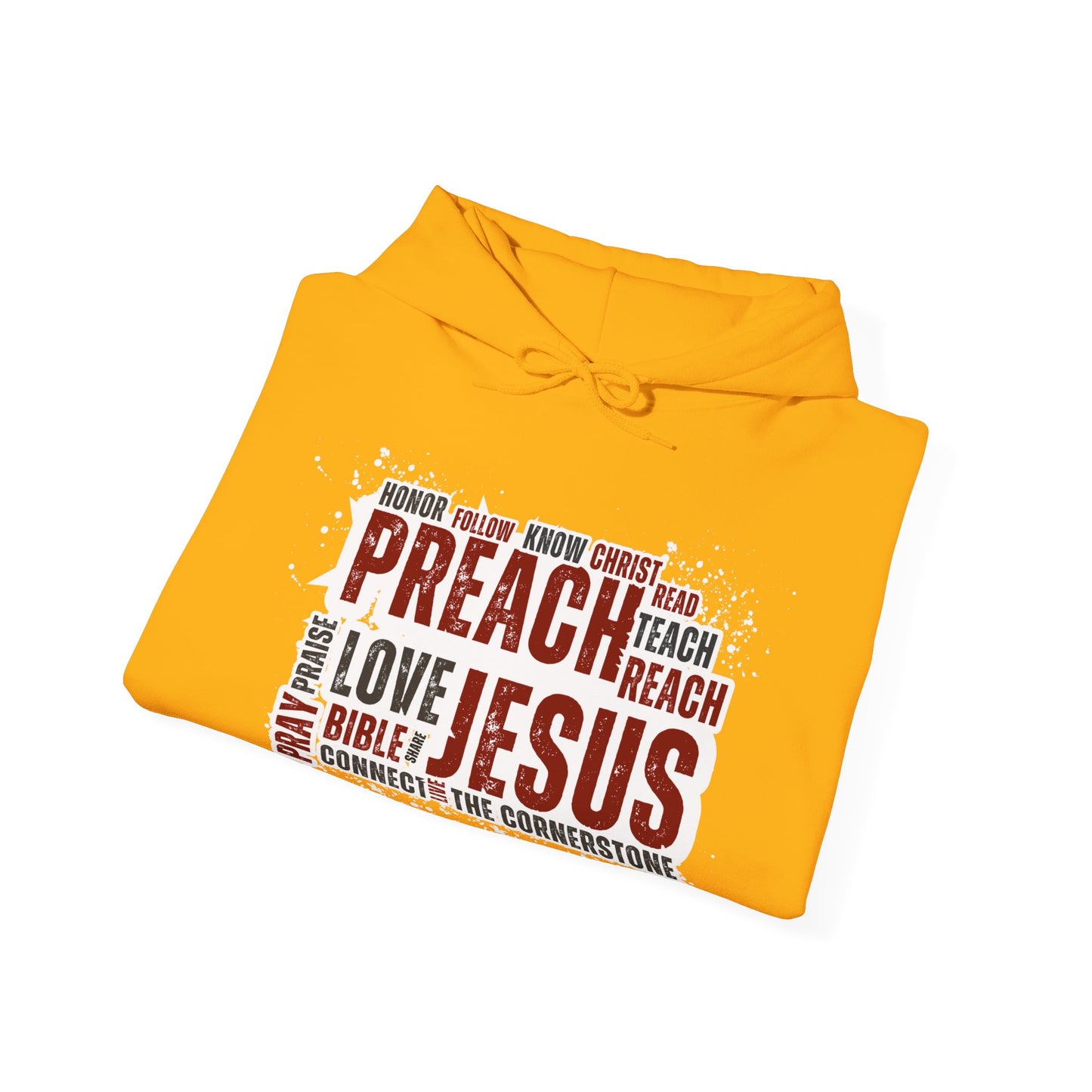 Preach Jesus, Preach Love Gold Hoodie